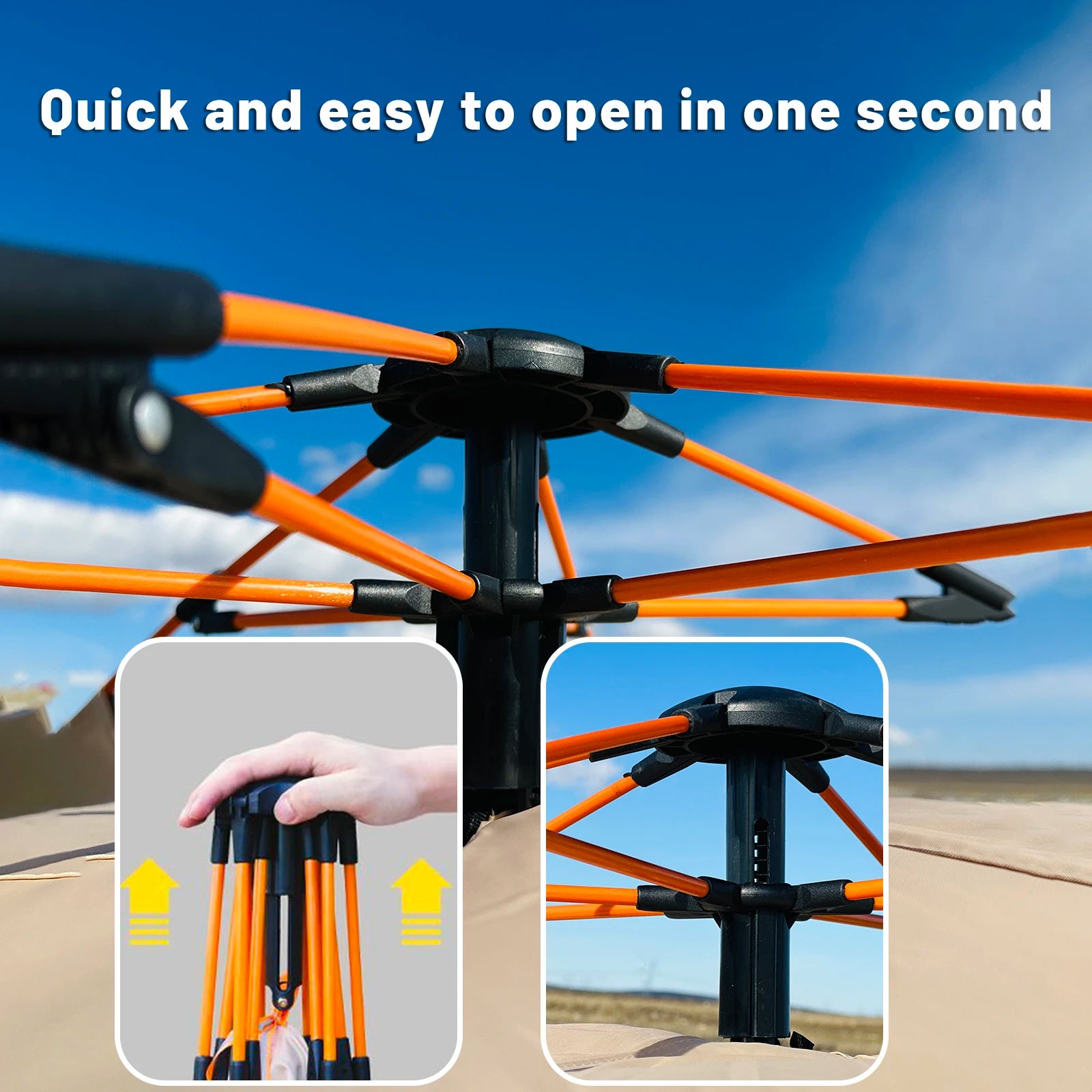 Outdoor Automatic Quick-Opening Tent – 4-Person Rain & Sun Shelter