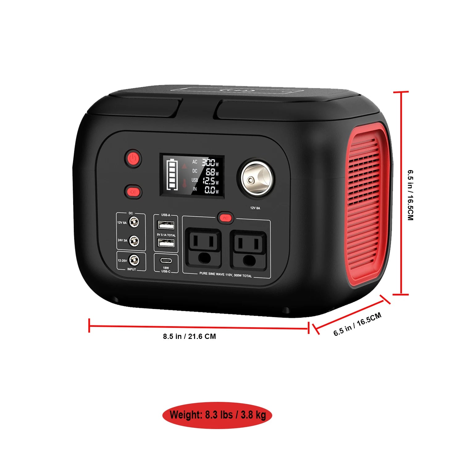 600W/300W/200W Portable Solar Power Station with AC Outlets