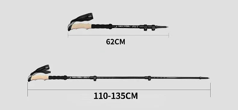 2PCS Trekking Poles Walking Sticks Alpenstock Telescopic Ultralight Premium Adjustable with Quick Lock Hiking Cane