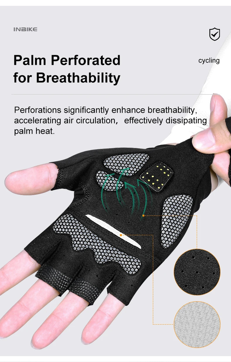 INBIKE Half-Finger Shock-Absorption Cycling Gloves