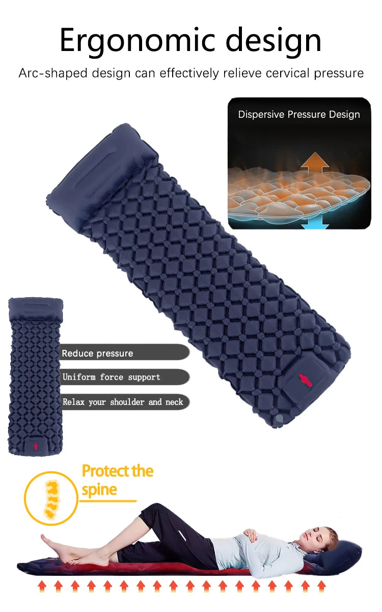 Ultralight Outdoor Camping Sleeping Pad with Pillow