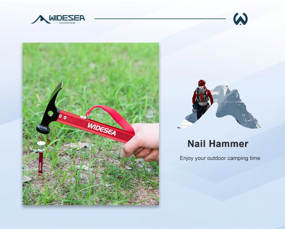 Widesea Stainless Steel Tent Hammer with Stake Puller