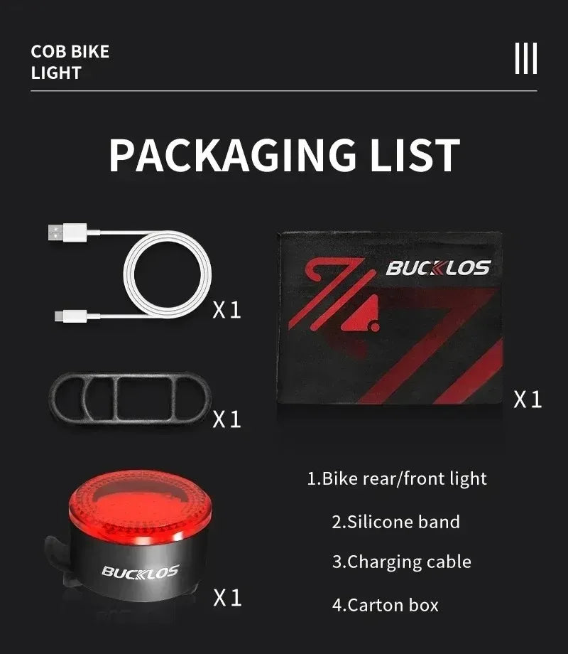 BUCKLOS USB Rechargeable LED Bike Lights – Front & Rear