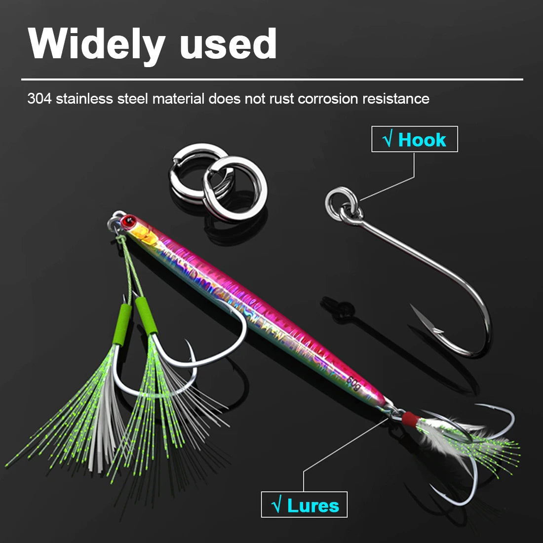 50–200PCS Stainless Steel Fishing Split Rings
