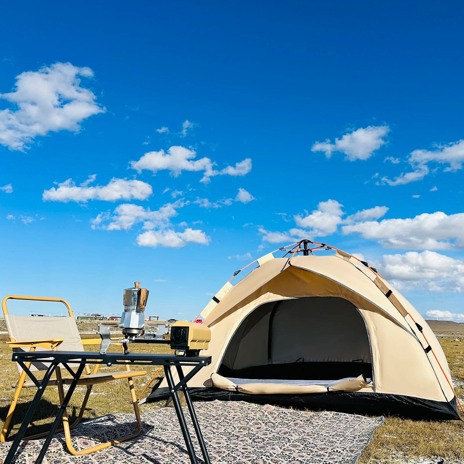 Outdoor Automatic Quick-Opening Tent – 4-Person Rain & Sun Shelter