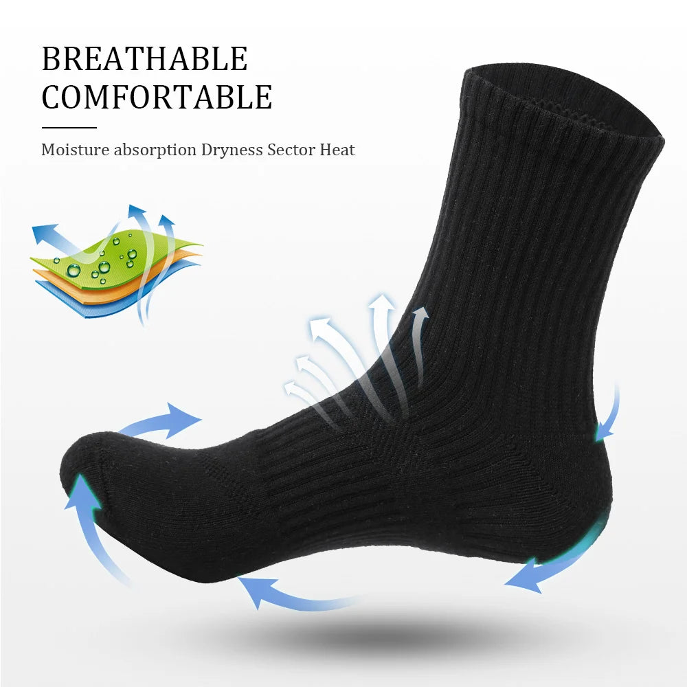 Men’s Moisture-Wicking Cotton Hiking Socks – 5 Pairs