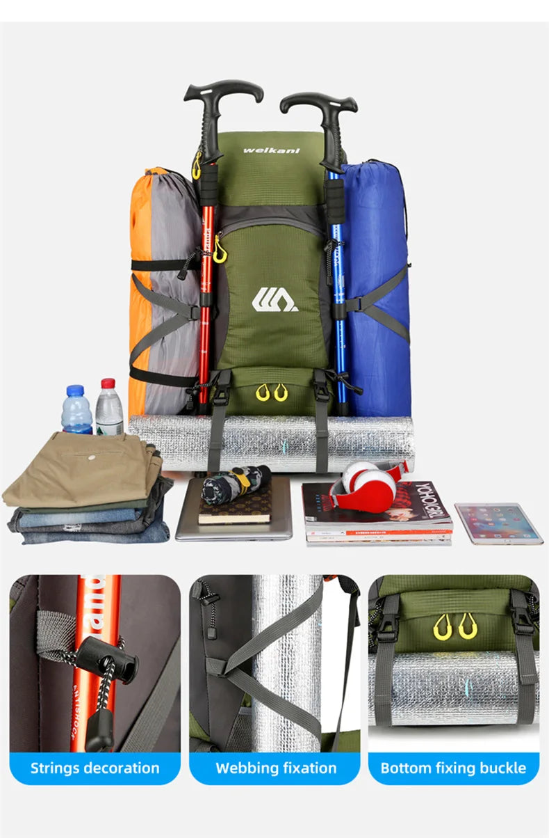 50L Waterproof Travel & Hiking Backpack