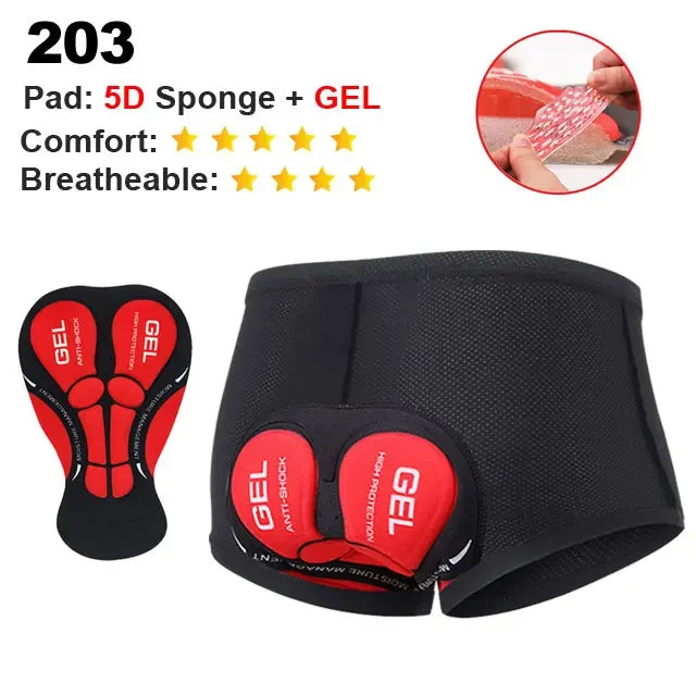 NEWBOLER Men’s 5D Gel Padded Cycling Underwear