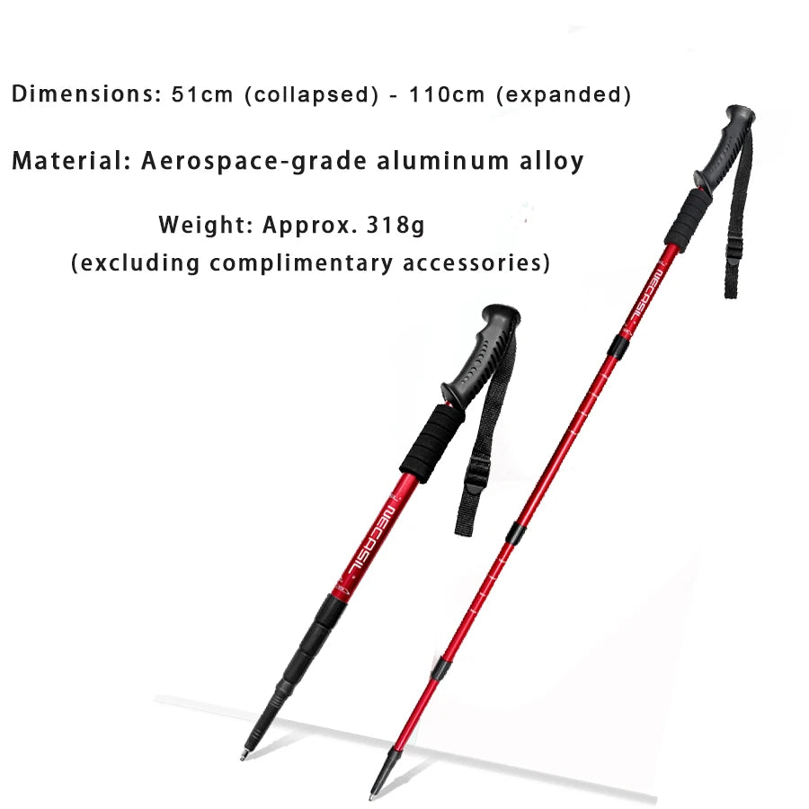Adjustable Aluminum Folding Hiking Stick