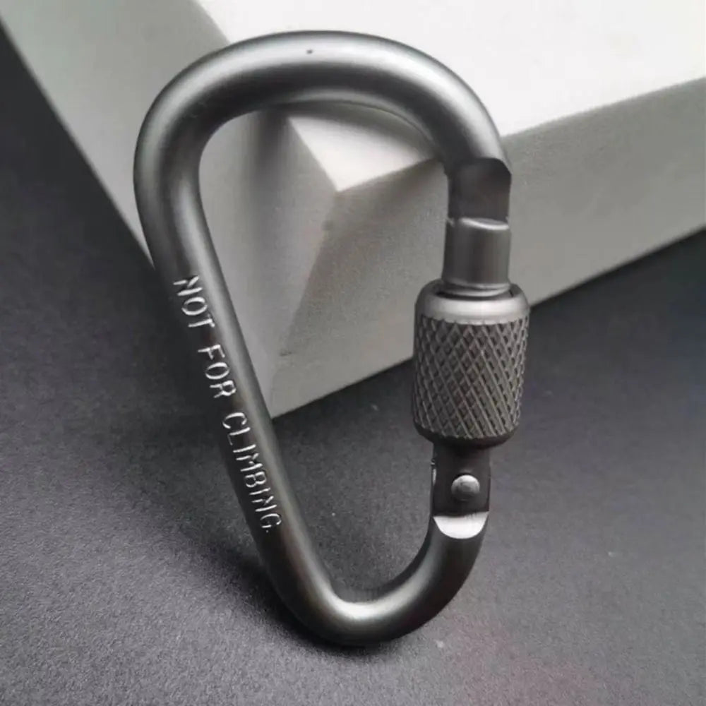 Aluminum Alloy D-Shaped Carabiner Keychain with Lock