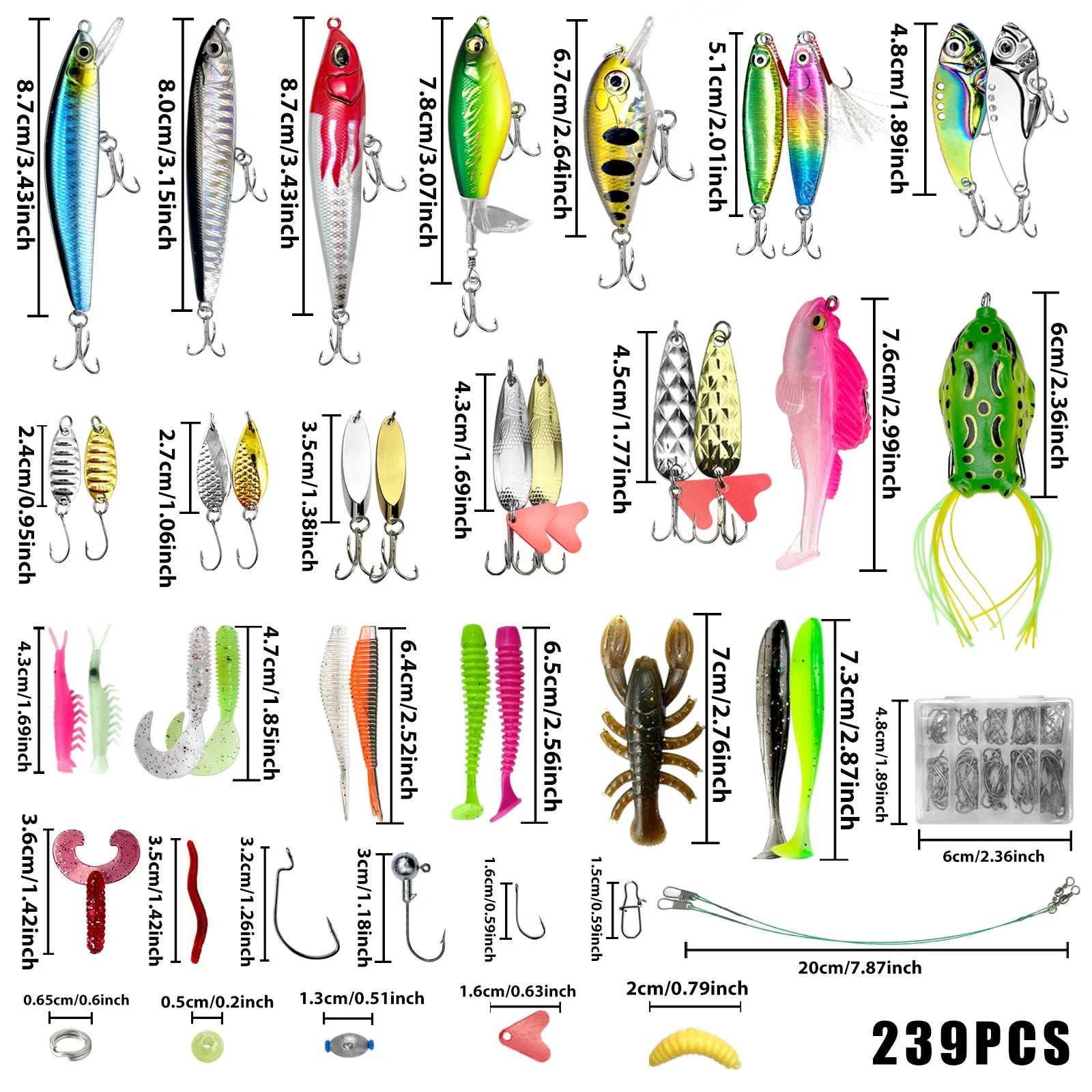 Multi-Lure Fishing Set with Tackle Box
