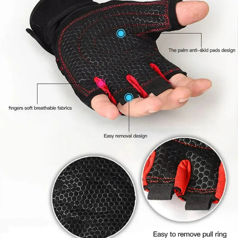 Outdoor Sport Fingerless Gloves with Wrist Guard