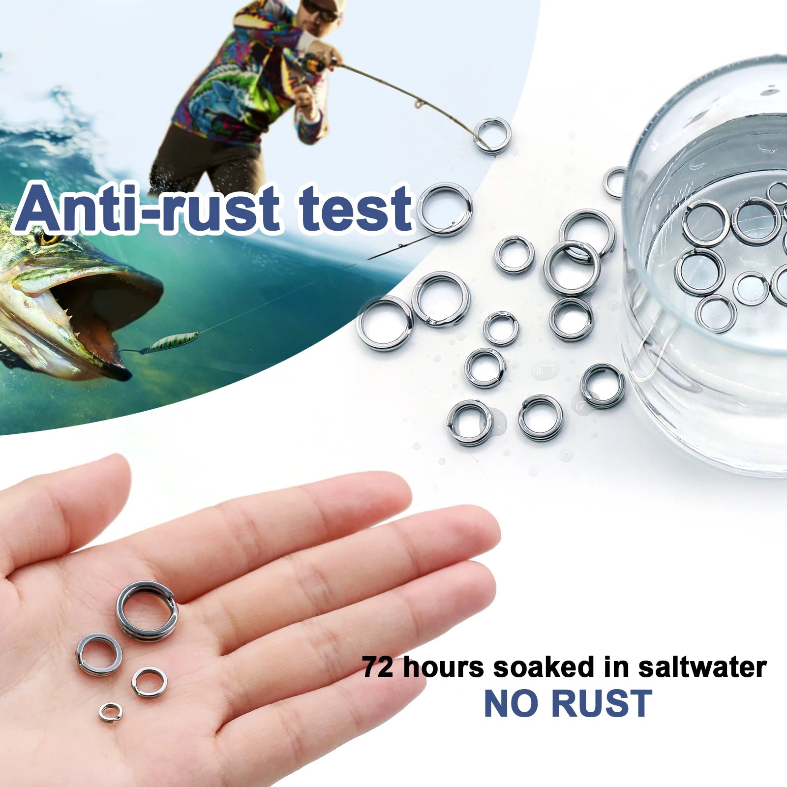 50–200PCS Stainless Steel Fishing Split Rings