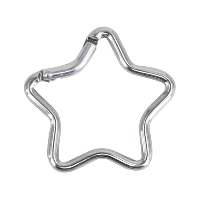 Star-Shaped Spring Lock Carabiner Keychains – Multicolor