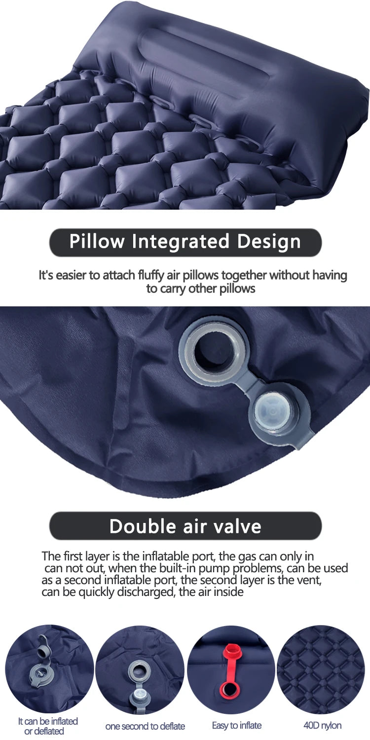Ultralight Outdoor Camping Sleeping Pad with Pillow