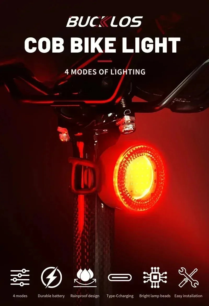 BUCKLOS USB Rechargeable LED Bike Lights – Front & Rear