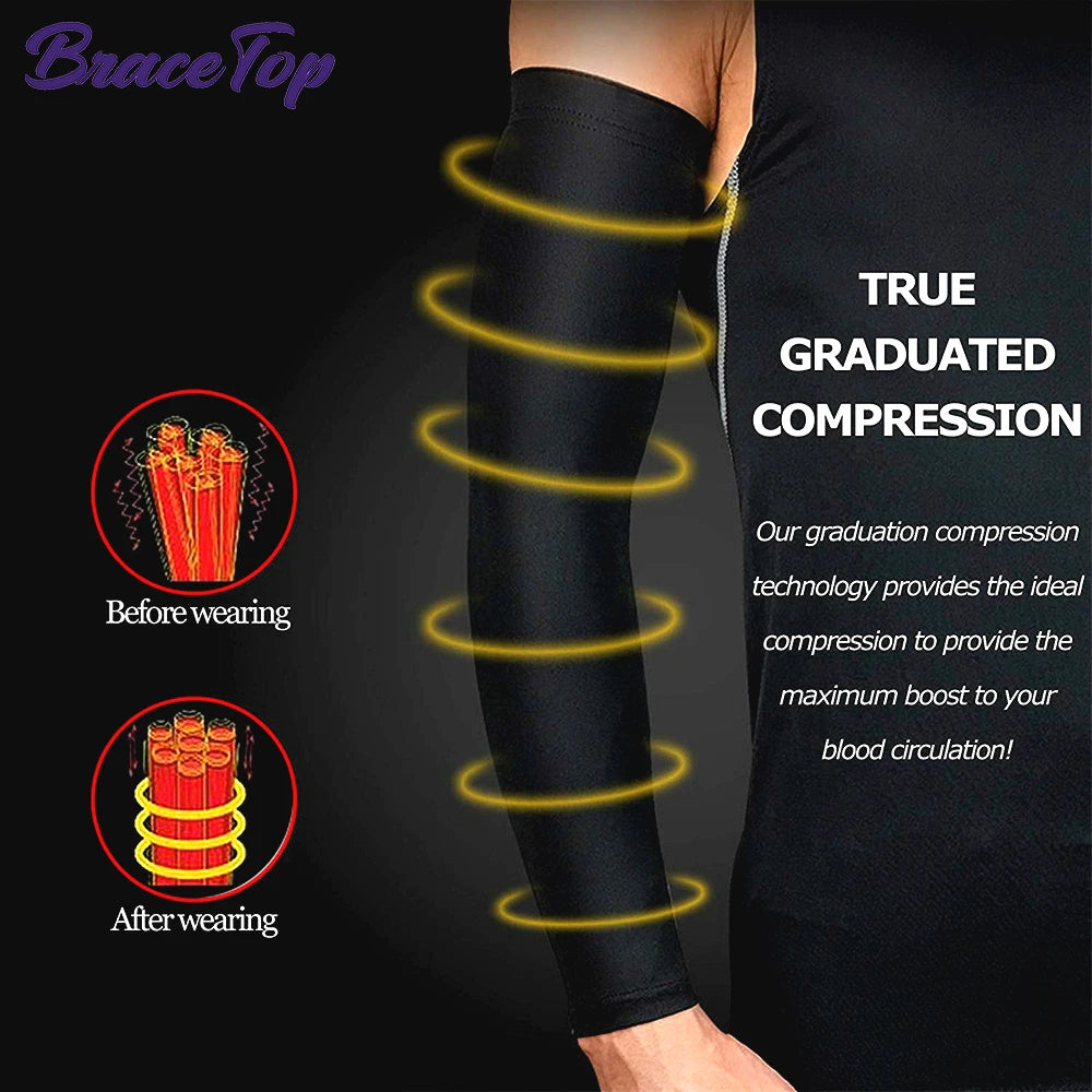 BraceTop UV Protection Sports Cooling Arm Sleeves