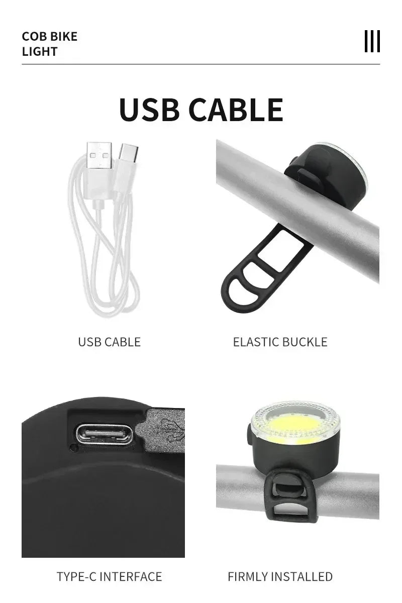 BUCKLOS USB Rechargeable LED Bike Lights – Front & Rear