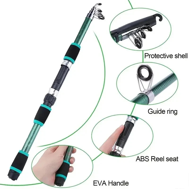 Telescopic Fishing Rod & Spinning Reel Full Kit