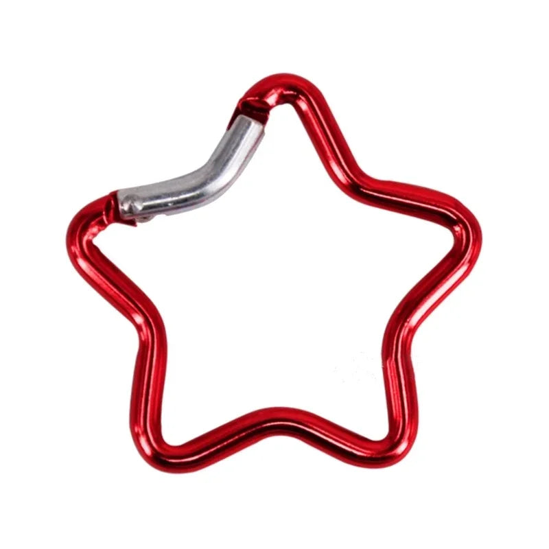Star-Shaped Spring Lock Carabiner Keychains – Multicolor