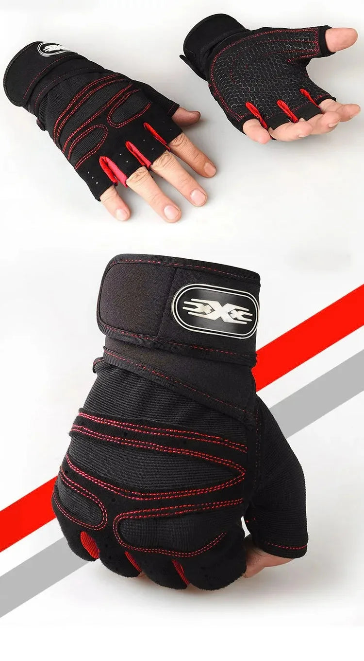 Outdoor Sport Fingerless Gloves with Wrist Guard