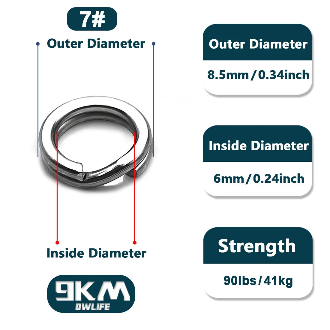 50–200PCS Stainless Steel Fishing Split Rings