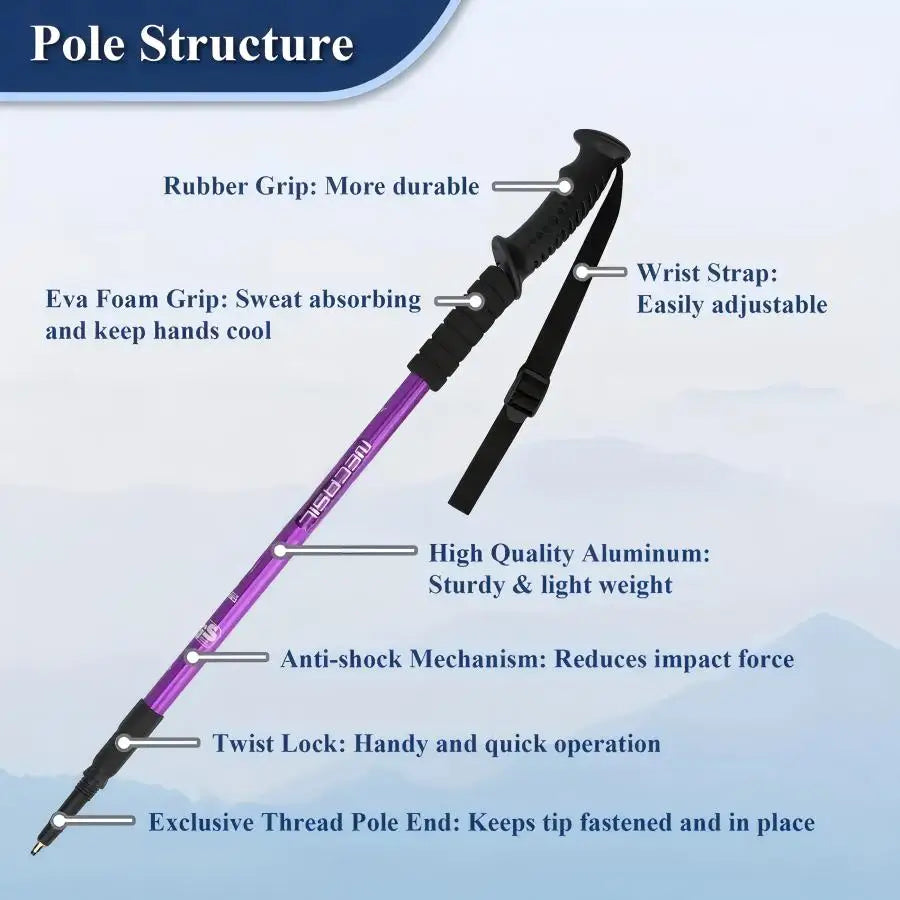 Adjustable Aluminum Folding Hiking Stick