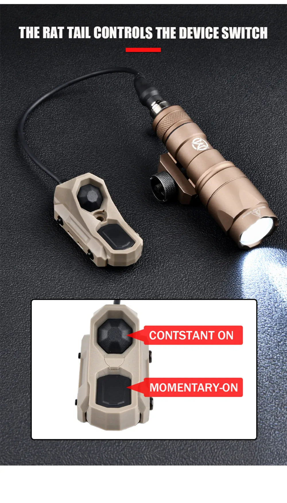 Surefir M300/M600 Tactical Flashlight with AXON Remote Switch