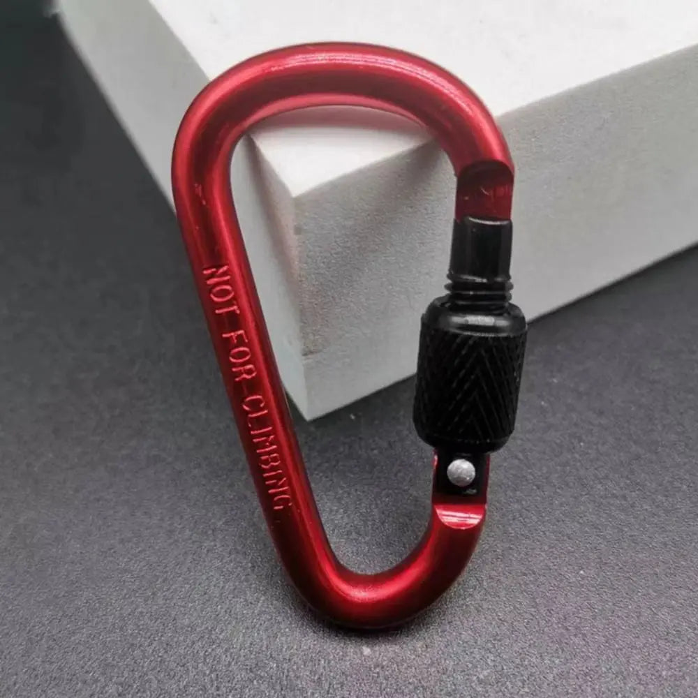 Aluminum Alloy D-Shaped Carabiner Keychain with Lock