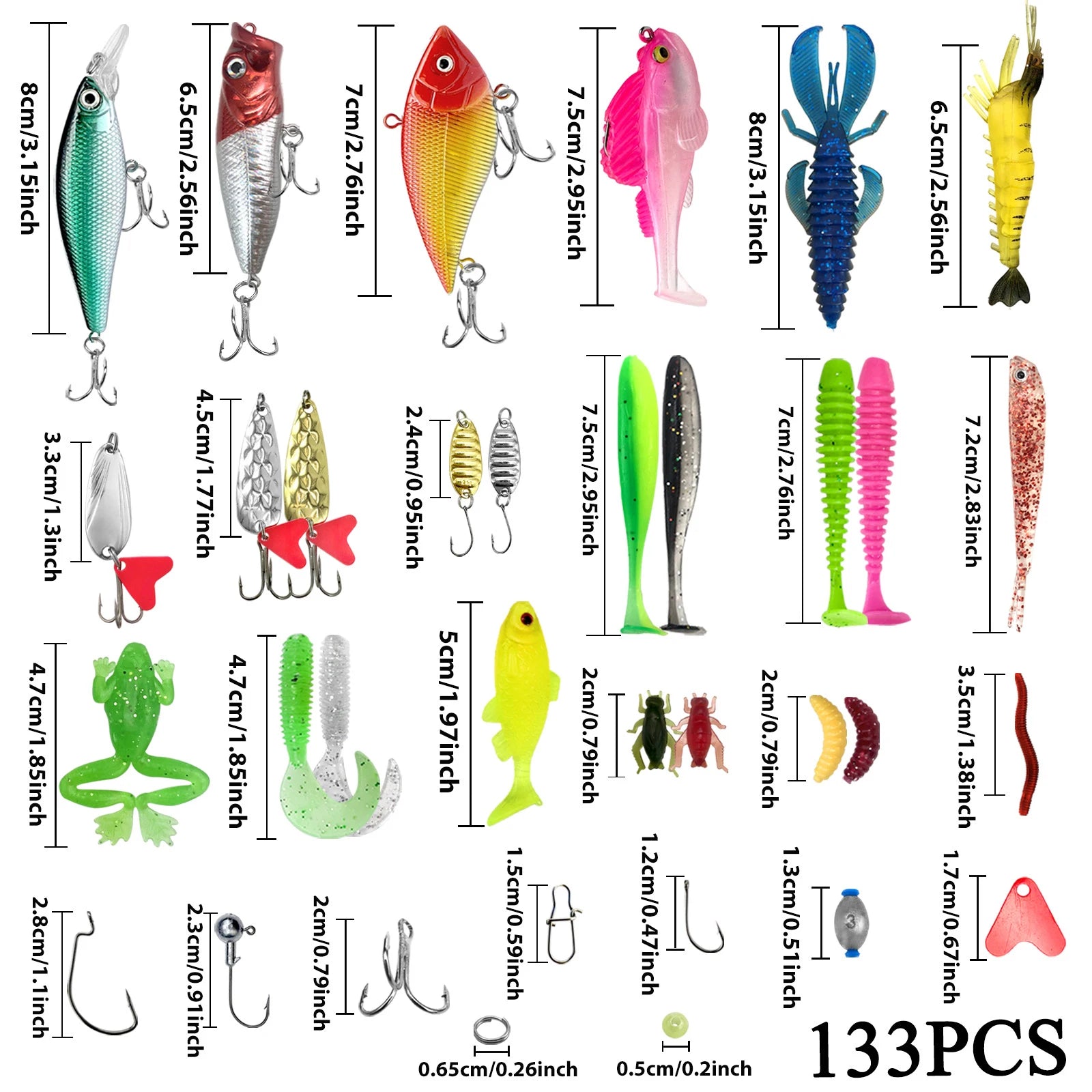 Multi-Lure Fishing Set with Tackle Box
