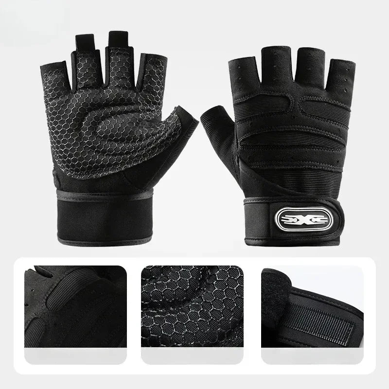 Outdoor Sport Fingerless Gloves with Wrist Guard
