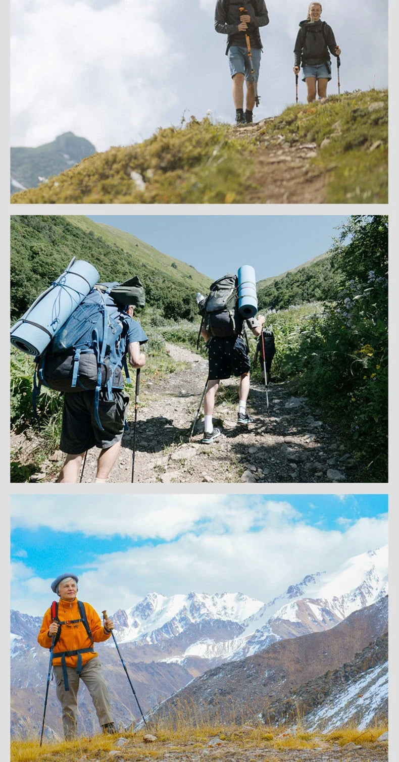 2PCS Trekking Poles Walking Sticks Alpenstock Telescopic Ultralight Premium Adjustable with Quick Lock Hiking Cane