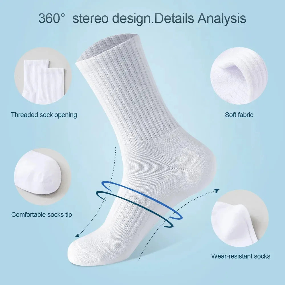 Men’s Moisture-Wicking Cotton Hiking Socks – 5 Pairs