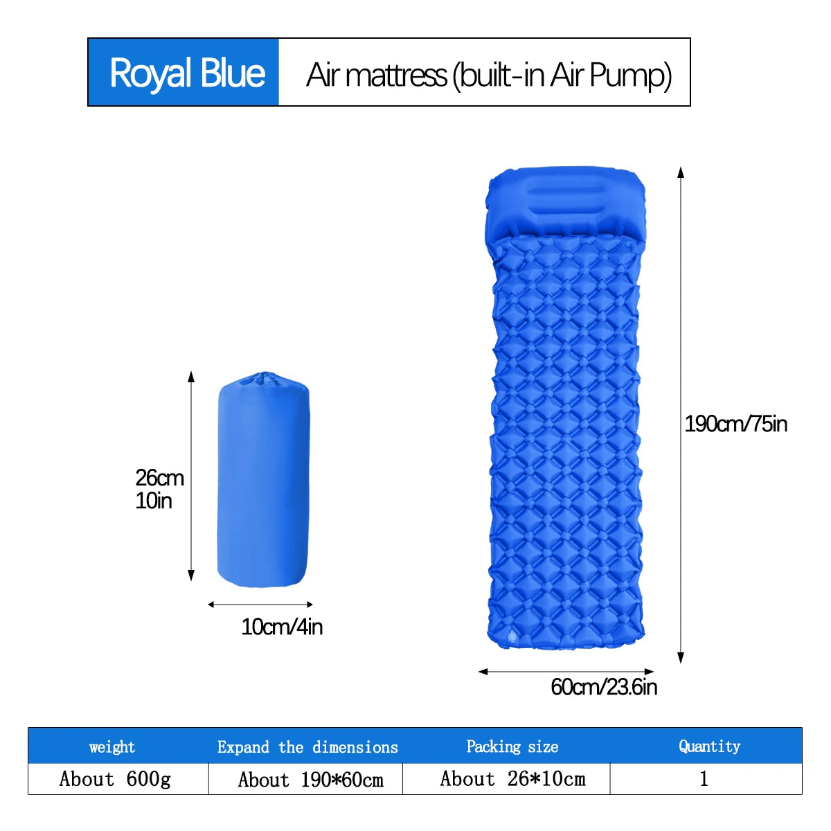 Ultralight Outdoor Camping Sleeping Pad with Pillow