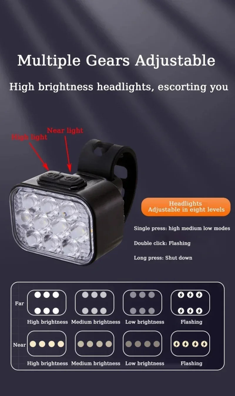 BUCKLOS USB Rechargeable LED Bike Lights – Front & Rear