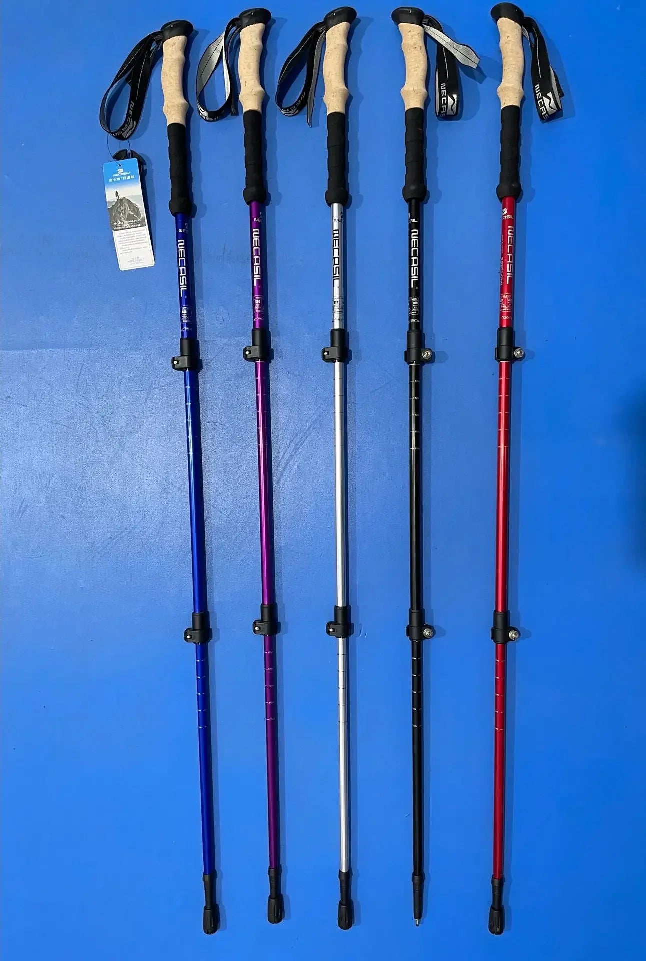 2PCS Trekking Poles Walking Sticks Alpenstock Telescopic Ultralight Premium Adjustable with Quick Lock Hiking Cane