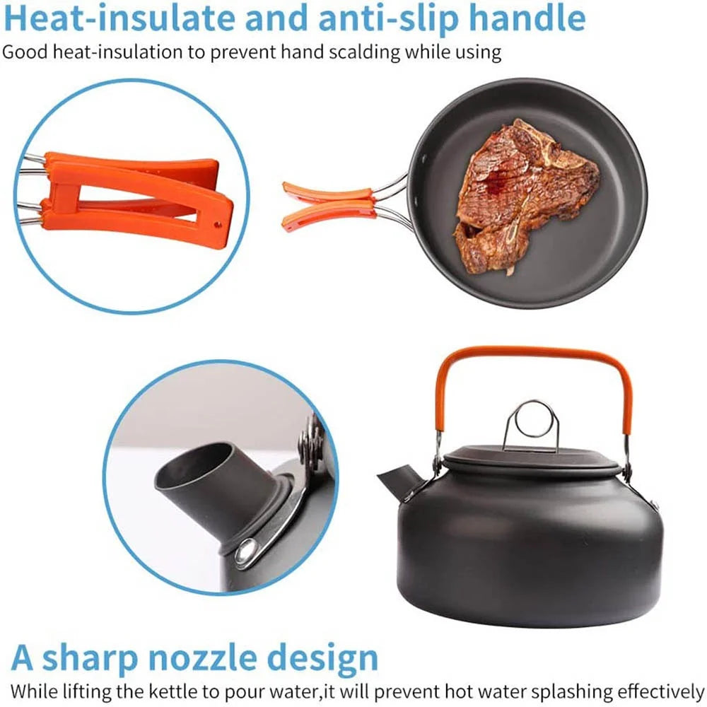 Camping Cookware Set for 2–3 People – Non-Stick