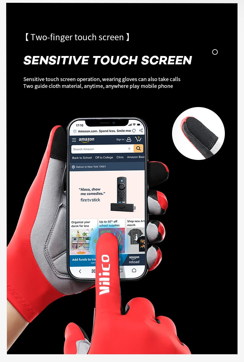Touchscreen Gel Cycling Gloves – Full & Half Finger