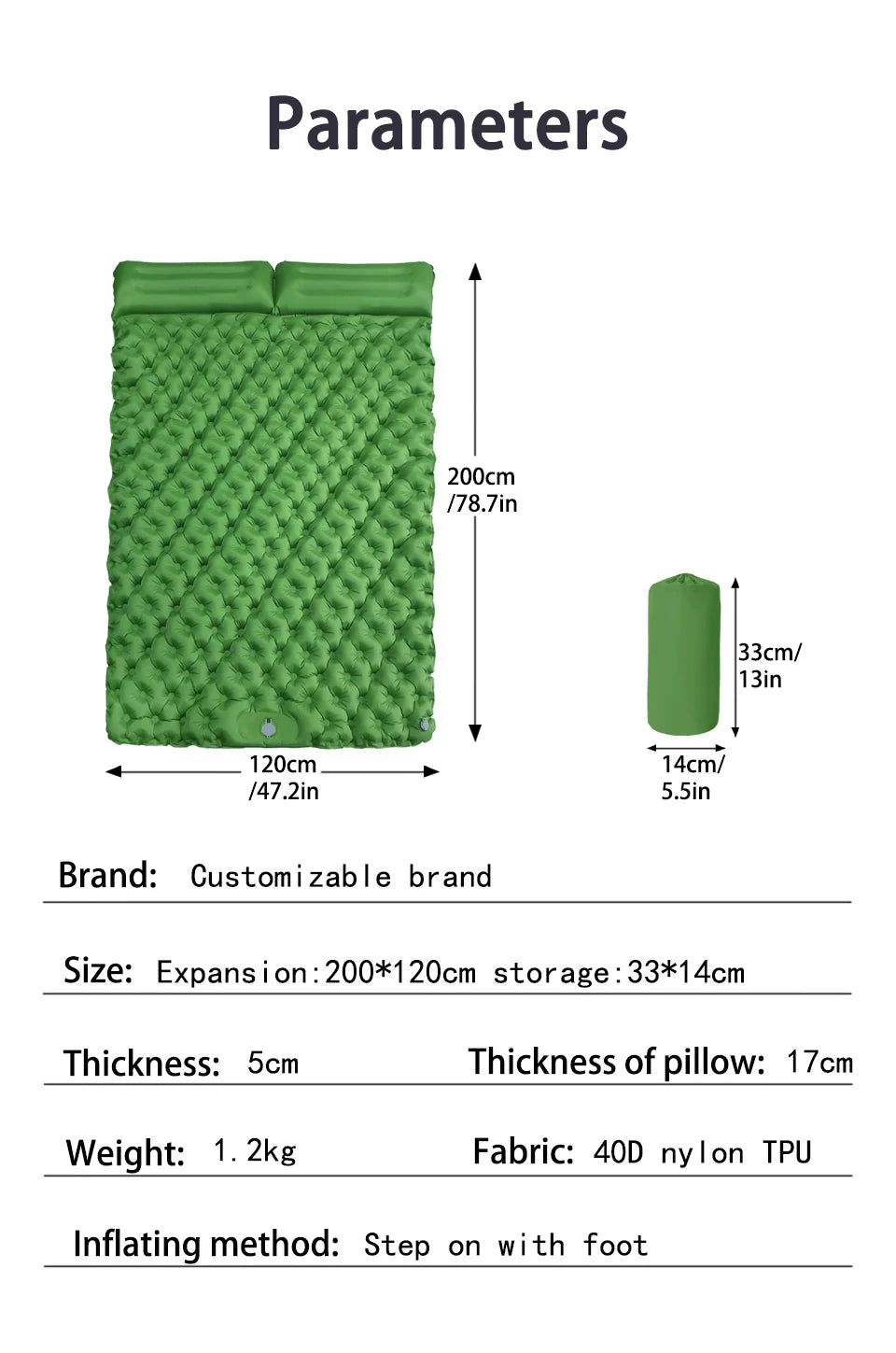 Ultralight Outdoor Camping Sleeping Pad with Pillow