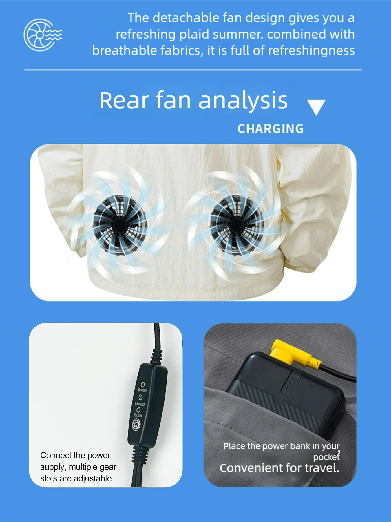 Summer Cooling Vest with Built-in Fan for Outdoor Work