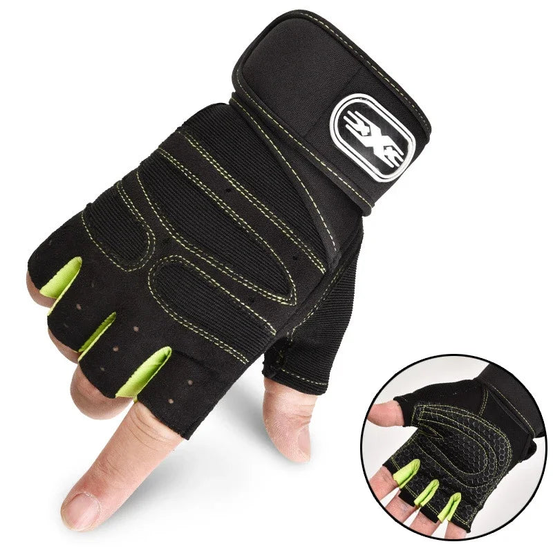 Outdoor Sport Fingerless Gloves with Wrist Guard