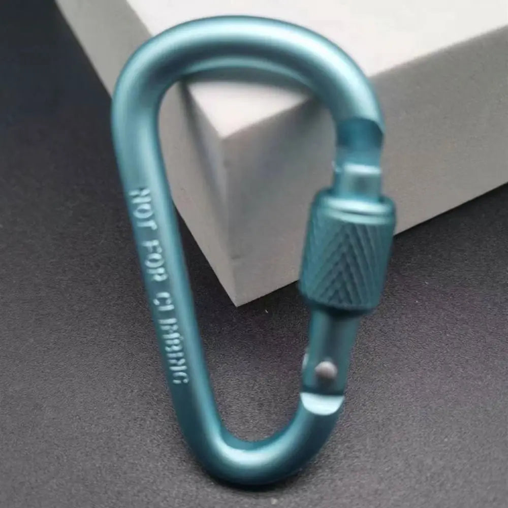 Aluminum Alloy D-Shaped Carabiner Keychain with Lock