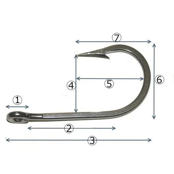 100PCS Carbon Steel Carp Fishing Hooks – 10 Sizes