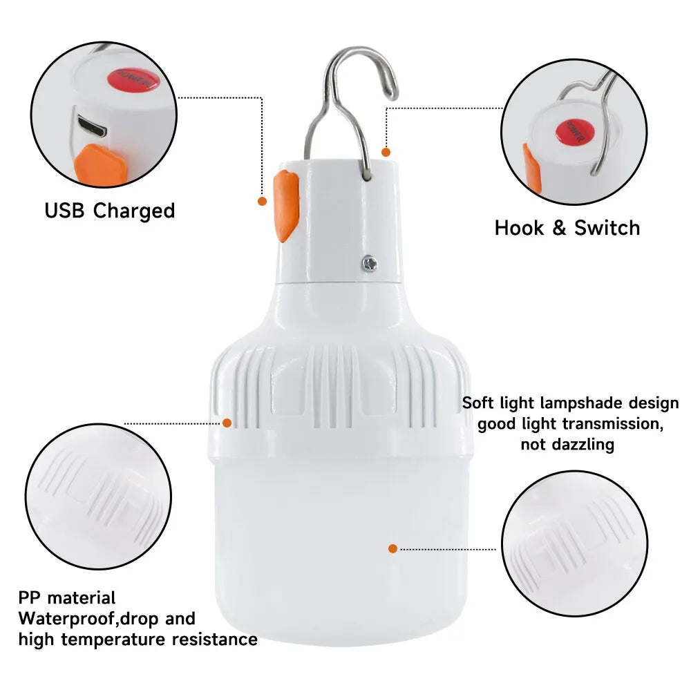 60W USB Rechargeable LED Camping Lantern