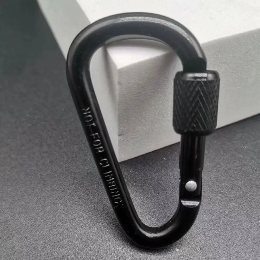 Aluminum Alloy D-Shaped Carabiner Keychain with Lock