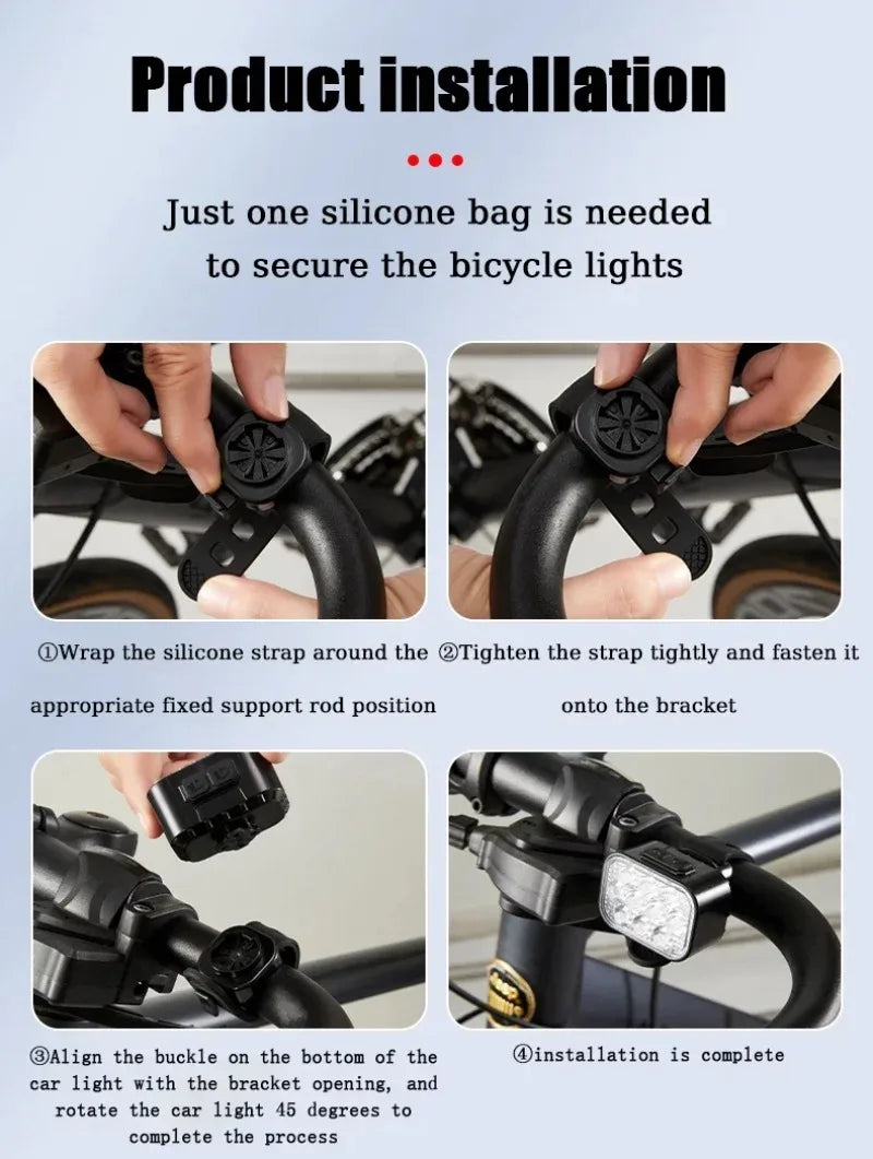 BUCKLOS USB Rechargeable LED Bike Lights – Front & Rear
