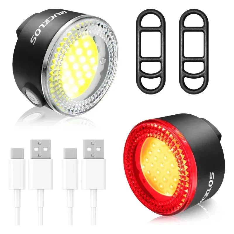 BUCKLOS USB Rechargeable LED Bike Lights – Front & Rear