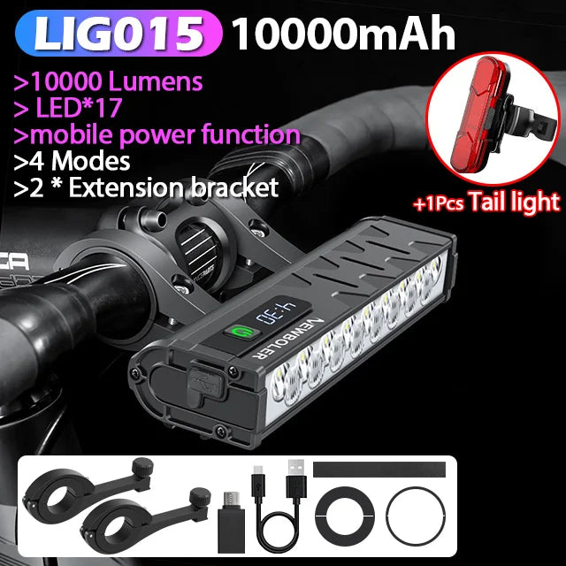 NEWBOLER 10000 Lumen Waterproof Bike Headlight
