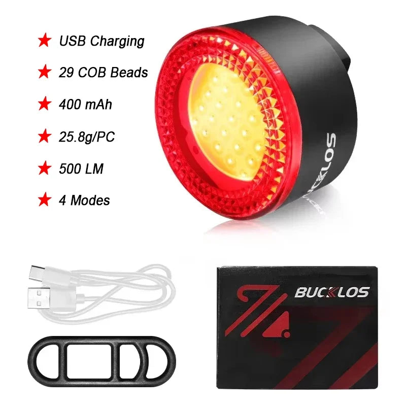 BUCKLOS USB Rechargeable LED Bike Lights – Front & Rear