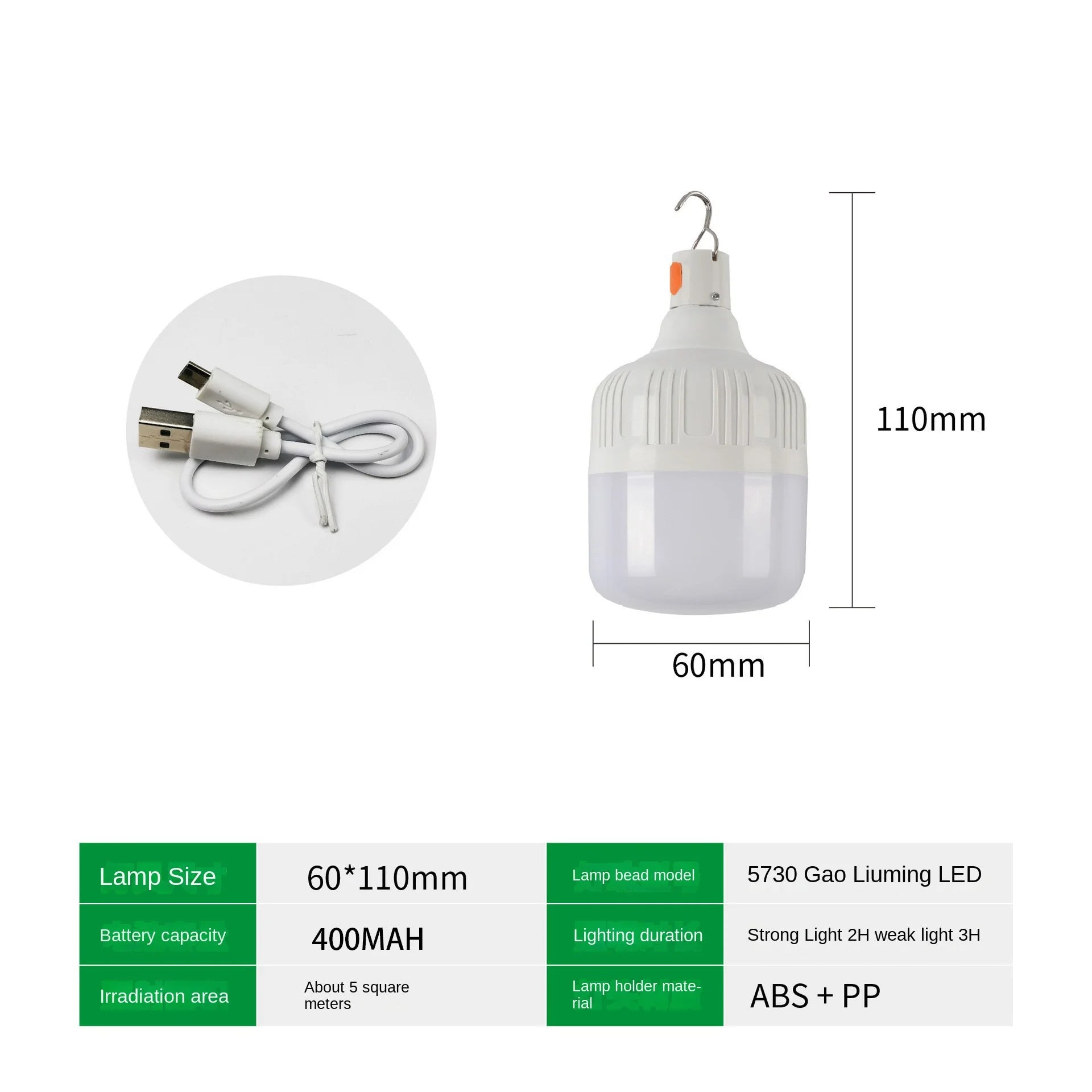 60W USB Rechargeable LED Camping Lantern